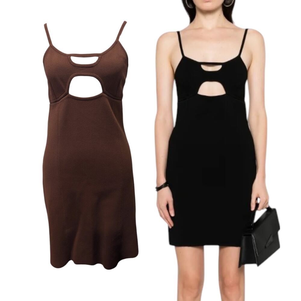 GAUGE81 Chocolate Seca Cutout Knit Mini Party Dress Size 38